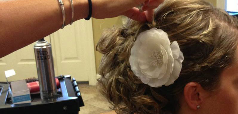 Hair prep for wedding